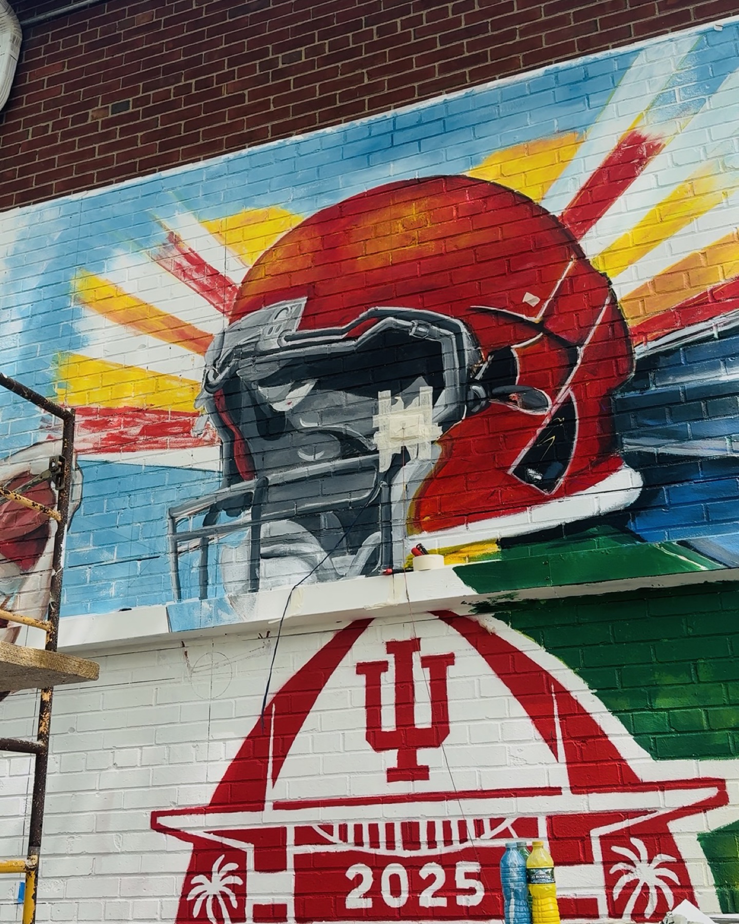 IU Championship Mural, section in progress