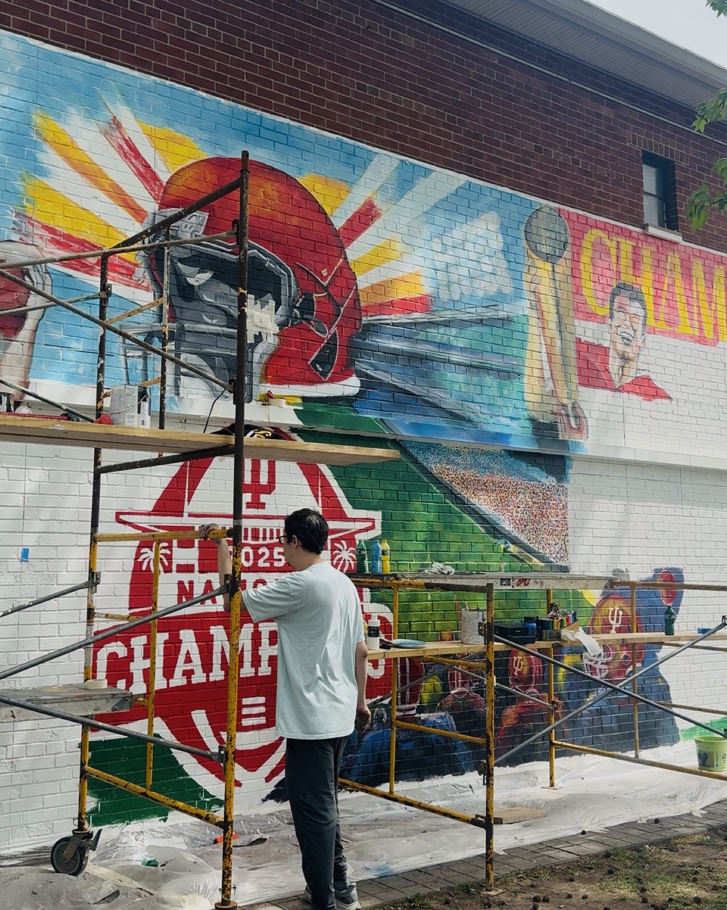 IU Championship Mural, mid-stage