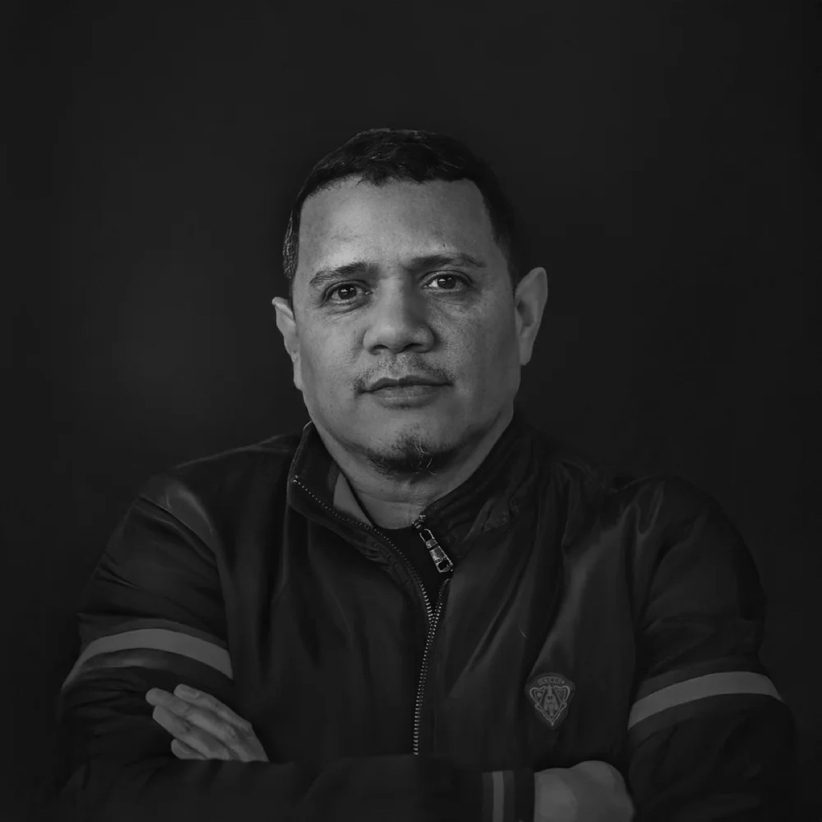 Jonatan Espinoza, black and white portrait